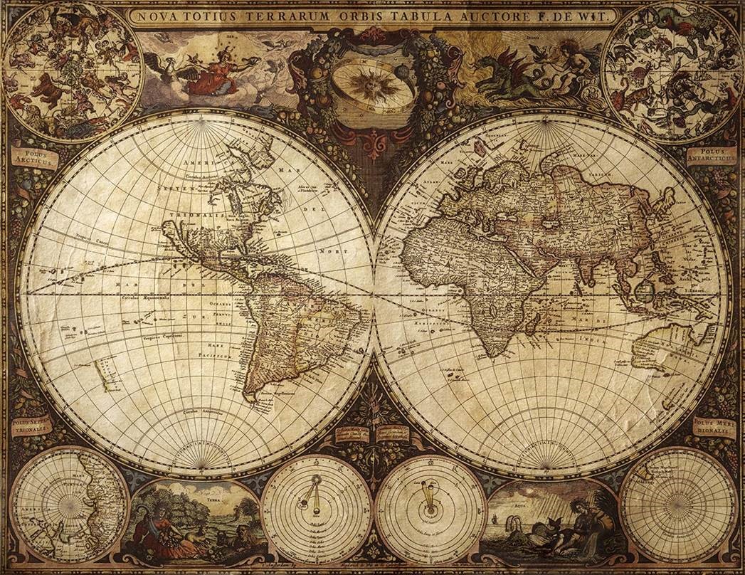 Historische wereldkaart poster